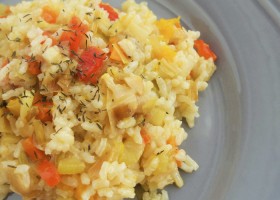Arroz vegetariano al horno