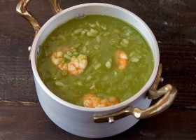 Arroz verde con langostinos en Thermomix
