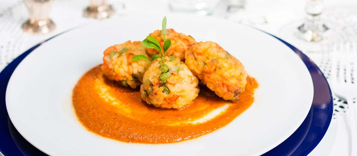 Receta de albóndigas de arroz con gambas