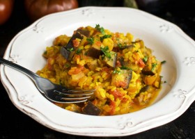 Arroz con berenjena