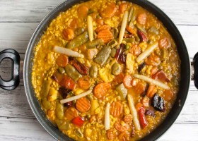 Paella de menestra de verduras